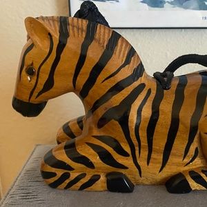 Timmy Woods Beverly Hills zebra crossbody purse